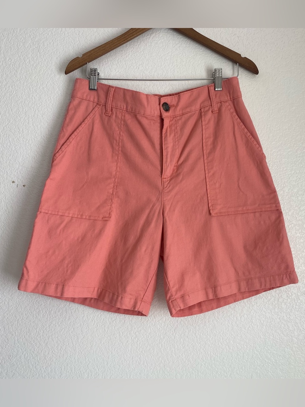 Vintage Lee relaxed fit high rise partial elastic waist pink shorts, 12